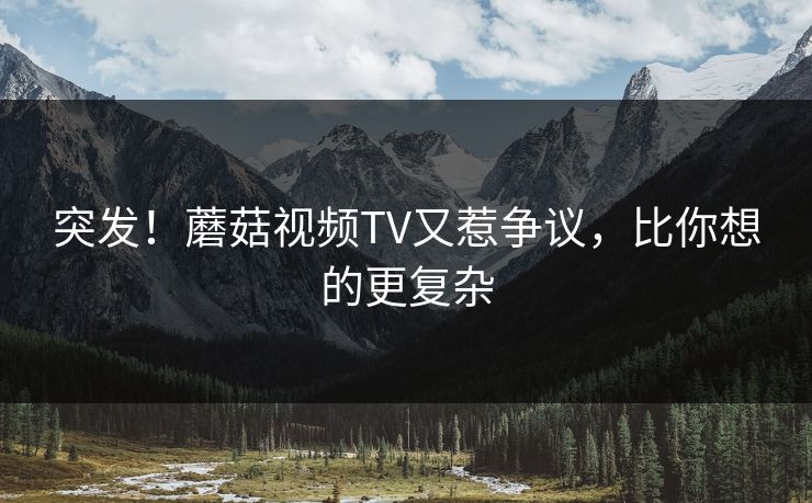 突发！蘑菇视频TV又惹争议，比你想的更复杂
