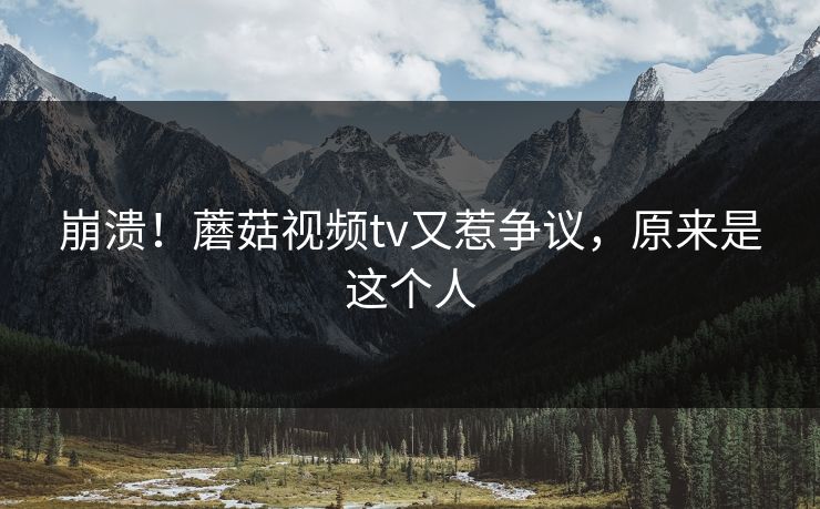 崩溃！蘑菇视频tv又惹争议，原来是这个人