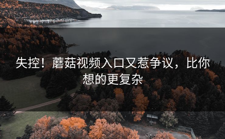 失控！蘑菇视频入口又惹争议，比你想的更复杂
