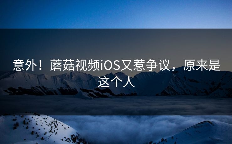 意外！蘑菇视频iOS又惹争议，原来是这个人