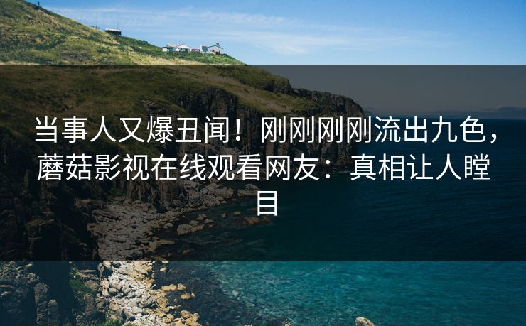 当事人又爆丑闻！刚刚刚刚流出九色，蘑菇影视在线观看网友：真相让人瞠目