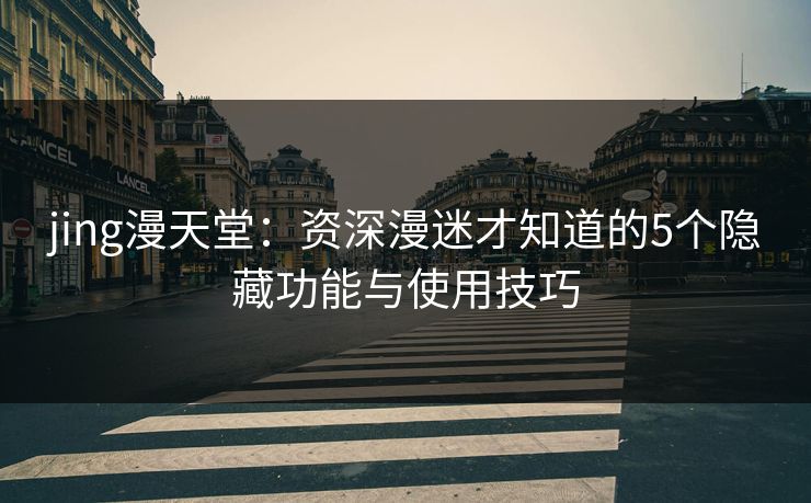 jing漫天堂：资深漫迷才知道的5个隐藏功能与使用技巧